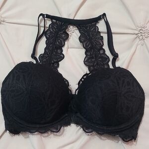 PINK Victoria's Secret Black Lace Strappy Bra